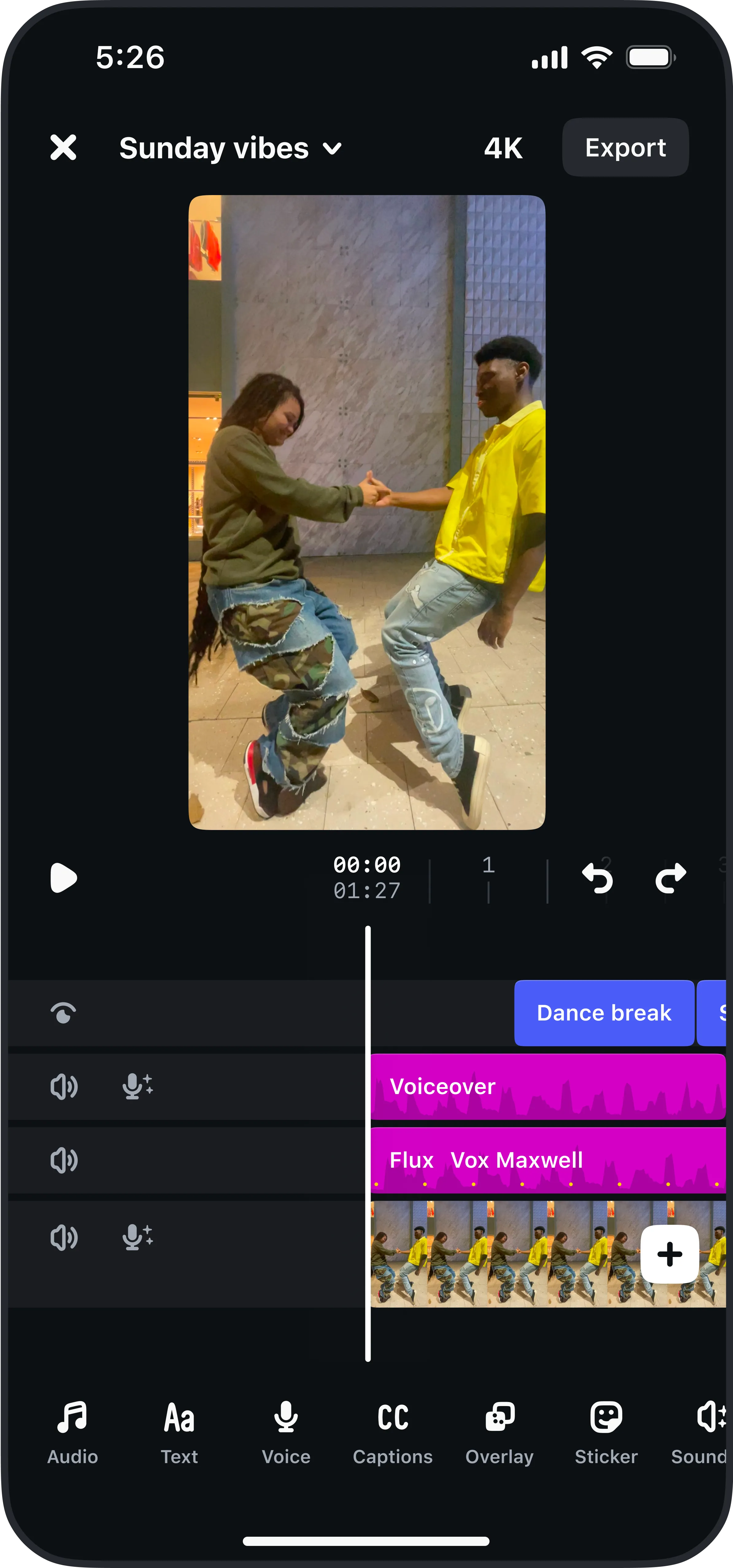 Edits video editor interface
