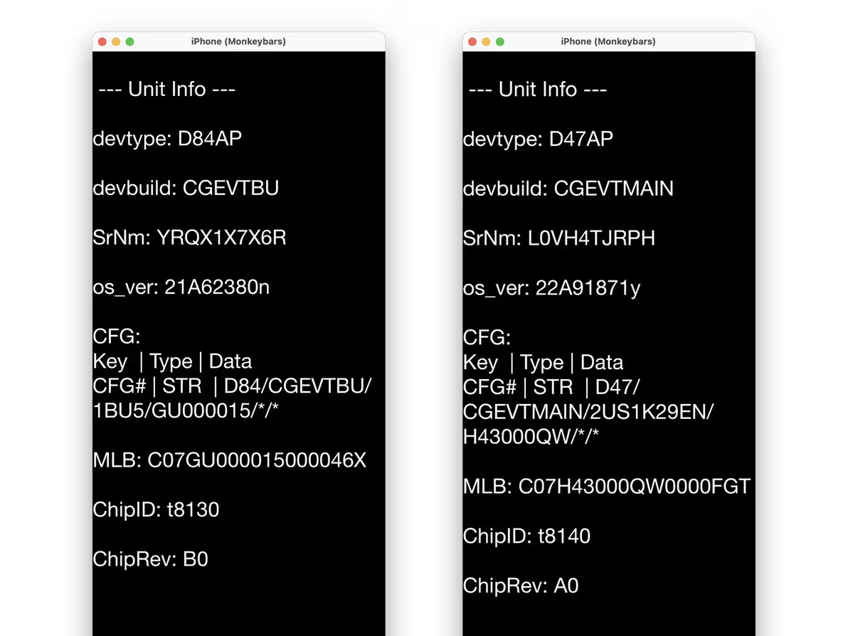 Den interne version af iOS 18. Illustration: BiliBili
