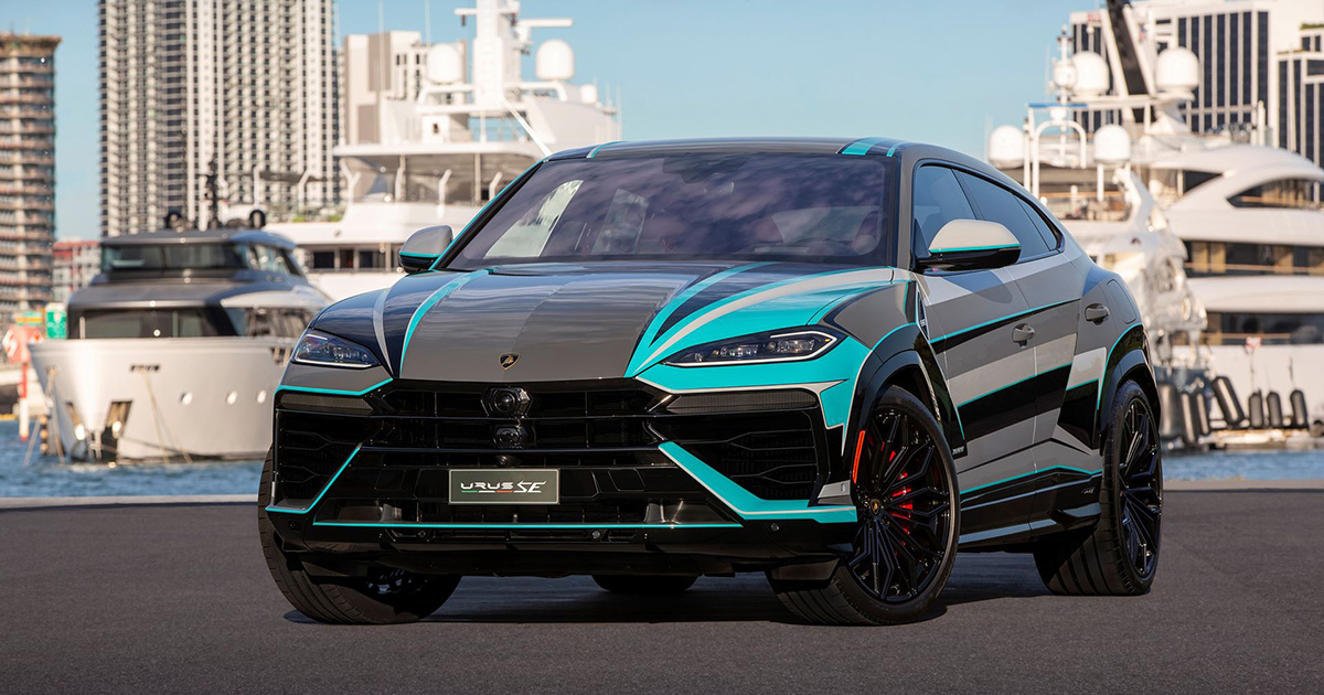 Lamborghini Urus SE med en unik designerlakering på Art Basel