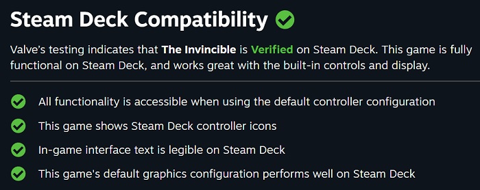Den atmosfæriske thriller The Invincible vil være fuldt kompatibel med den håndholdte konsol Steam Deck fra udgivelsesdatoen-2