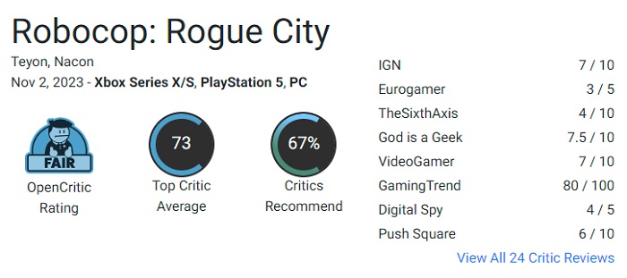 Et spil for fans: Kritikerne var tilbageholdende med deres ros til skydespillet RoboCop: Rogue City-2