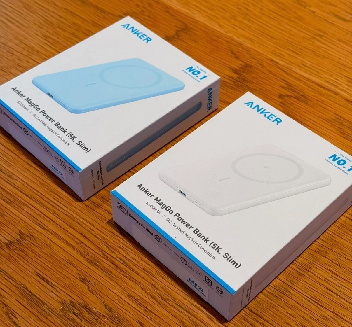 Anker MagGo Qi2 Slim 5K powerbank farver