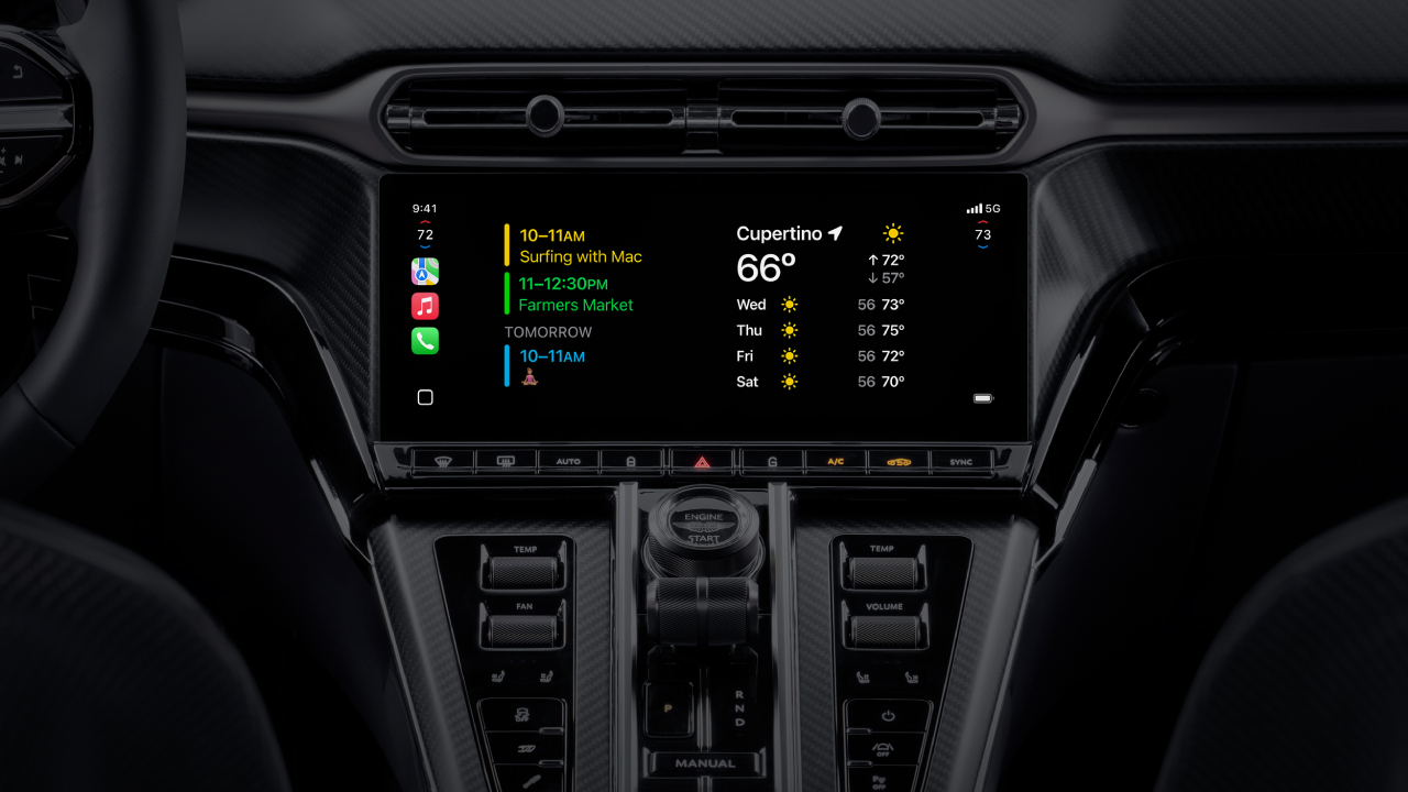 CarPlay Ultra instrumentbræt med widgets