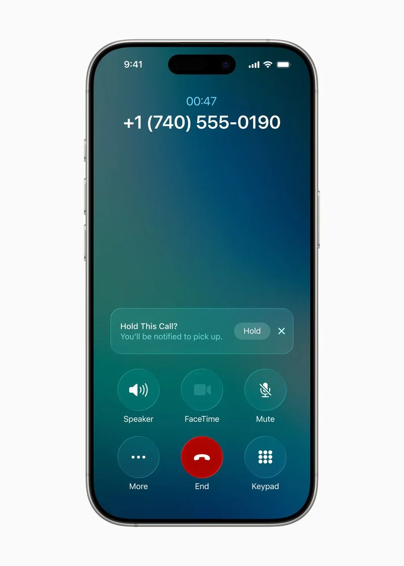 Apple Intelligence Hold Assist feature