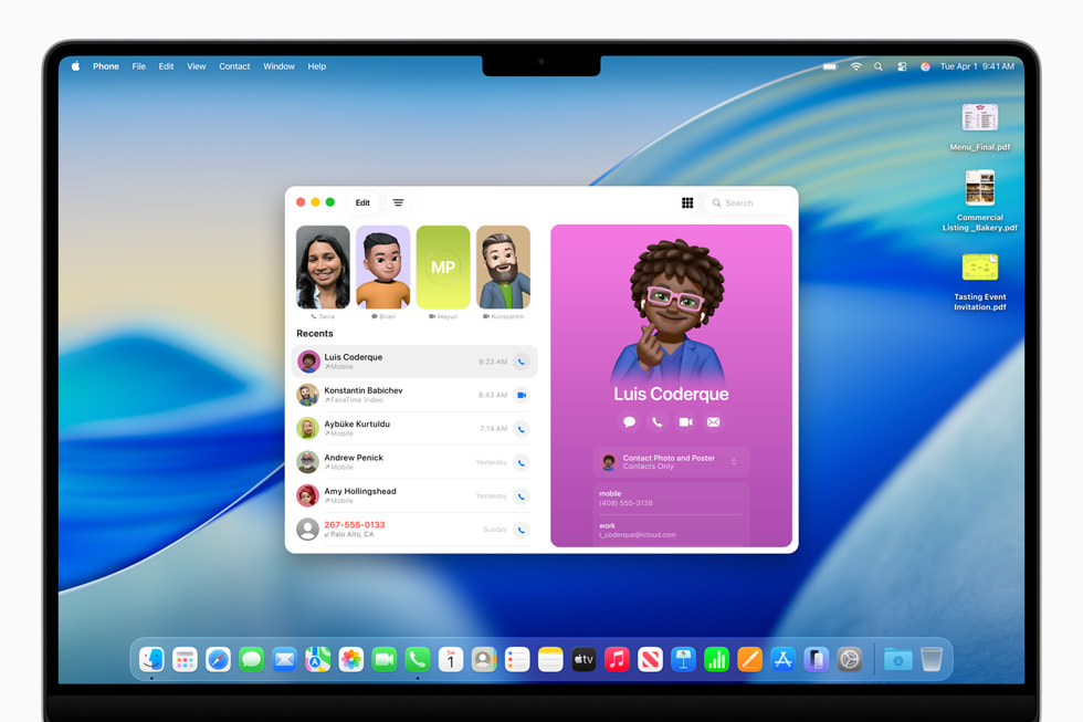 macOS Tahoe 26 - Telefonapp