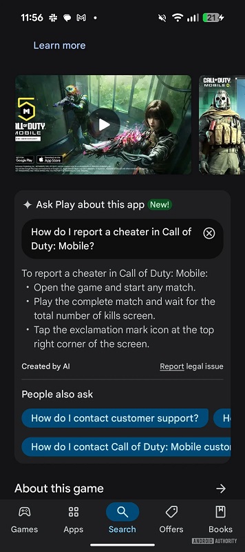 Gemini chatbot, der besvarer spørgsmål om apps