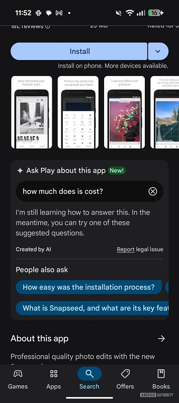 Eksempel på interaktion med en chatbot i en applikation
