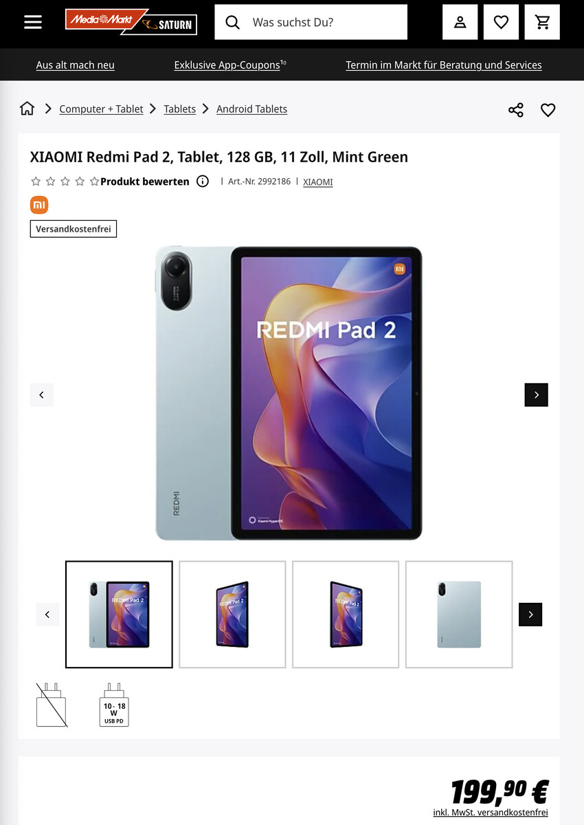 Xiaomi Redmi Pad 2 - tekniske specifikationer