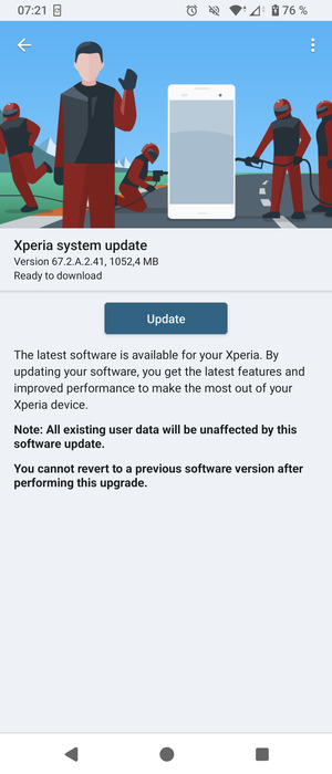 Android 15-opdatering til Sony Xperia 5 V