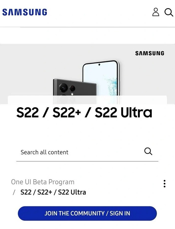 Screenshot af et indlæg på Samsungs brugerforum