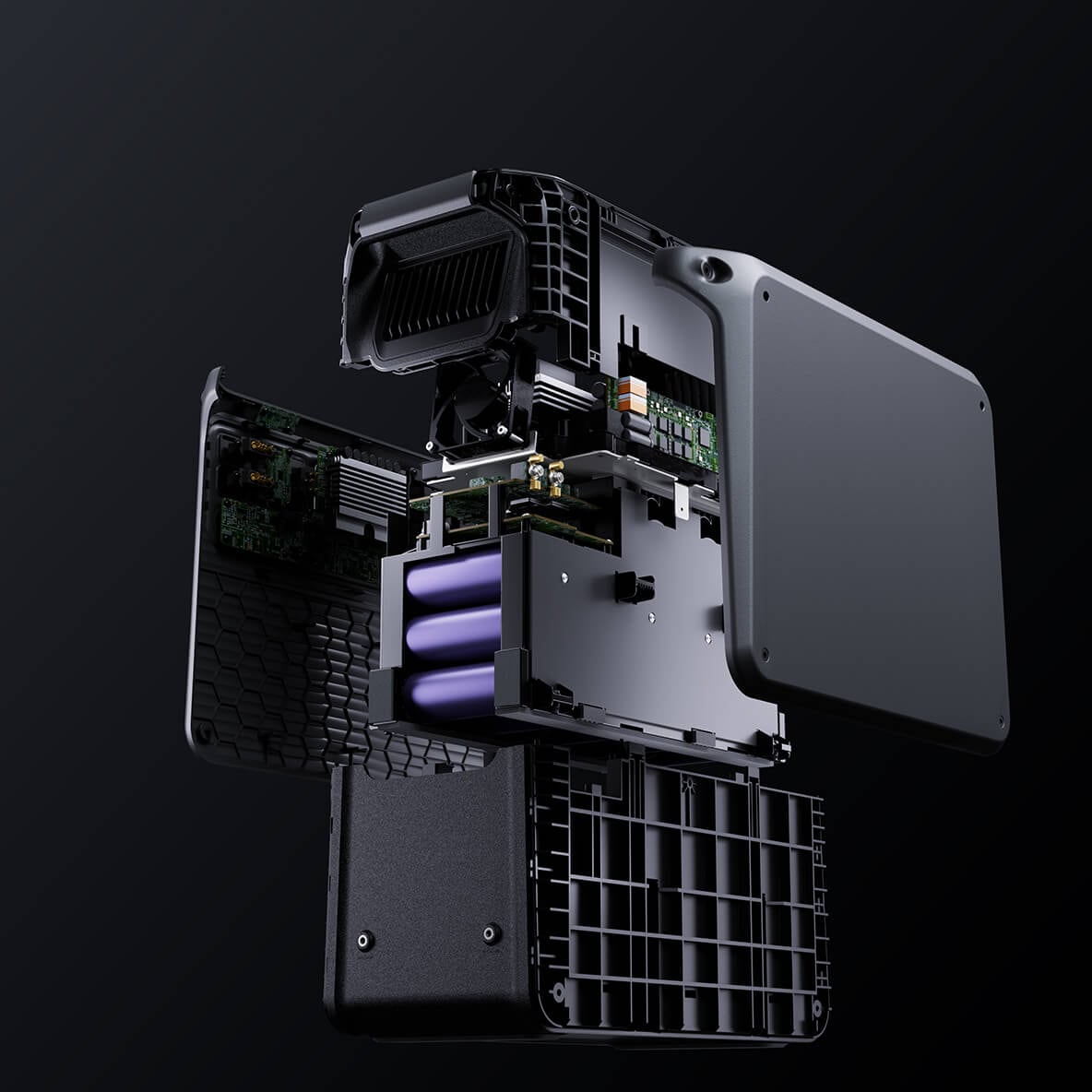 Eksploderet diagram over DJI Power 2000