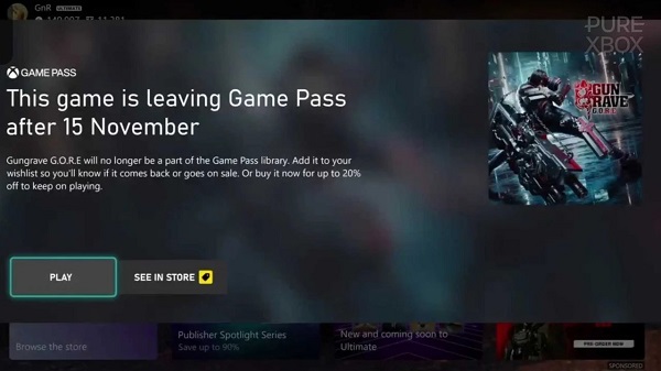 Ny Xbox Game Pass-funktion: Brugere af tjenesten vil nu modtage notifikationer om spil, der snart forlader kataloget.-2