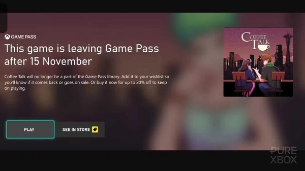 Ny Xbox Game Pass-funktion: Brugere af tjenesten vil nu modtage notifikationer om spil, der snart forlader kataloget.-3