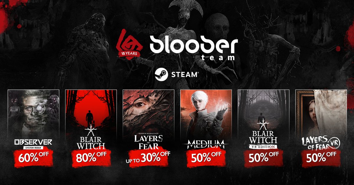 Bloober Team fejrer sit 15-års jubilæum og tilbyder fans af sine gyser- og thrillertitler store rabatter på Steam