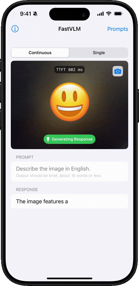 FastVLM billedbehandling - emoji