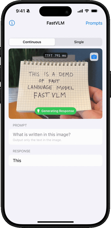 FastVLM billedbehandling - håndskrevet tekst