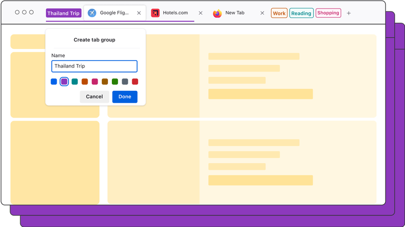 Ny fanebaseret gruppefunktion for Mozilla Firefox