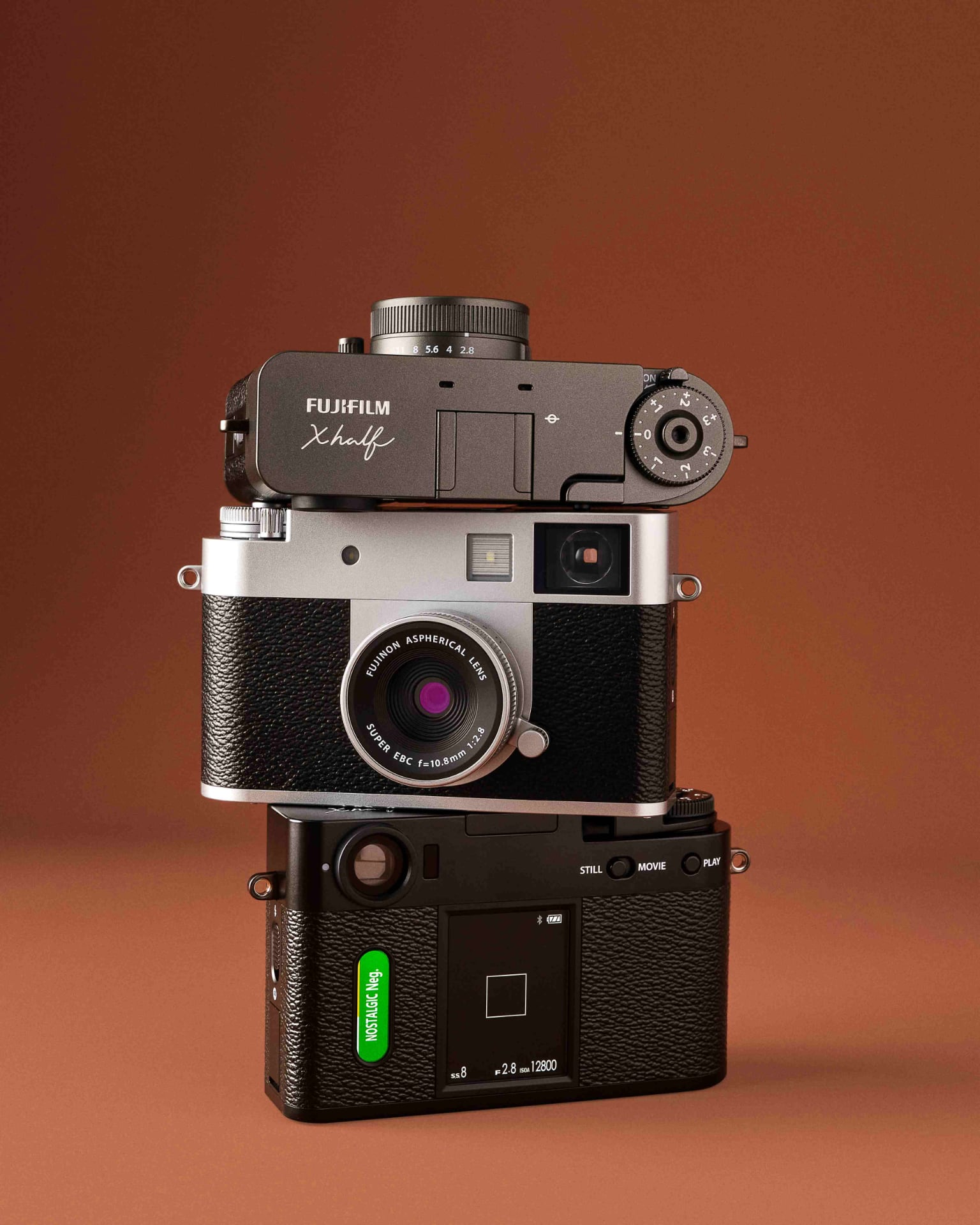 Tre designmuligheder for X half kameraet. Illustration: Fujifilm