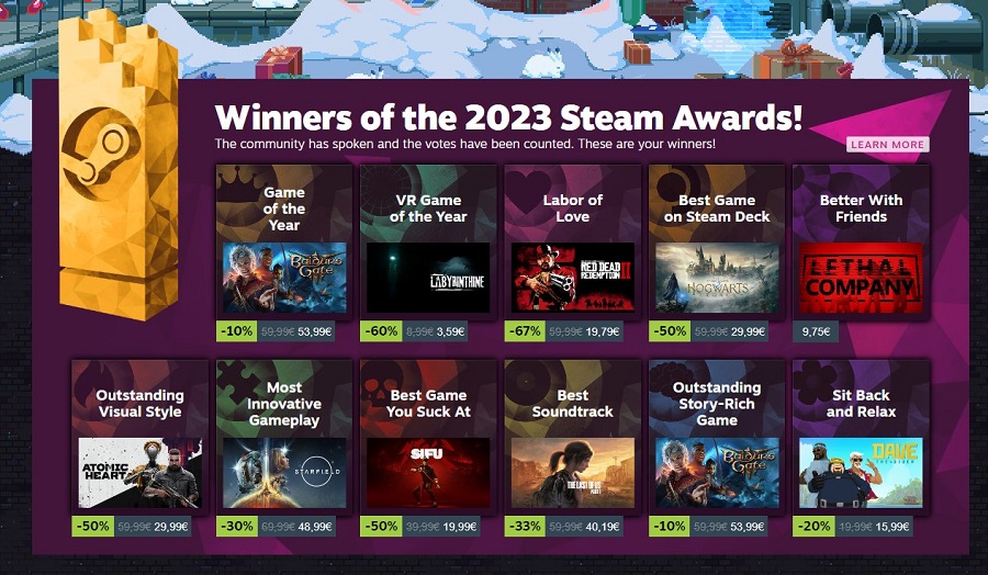 Vinderne af The Steam Awards 2023 er blevet annonceret: Baldur's Gate III blev kåret til årets bedste spil af gamere-2