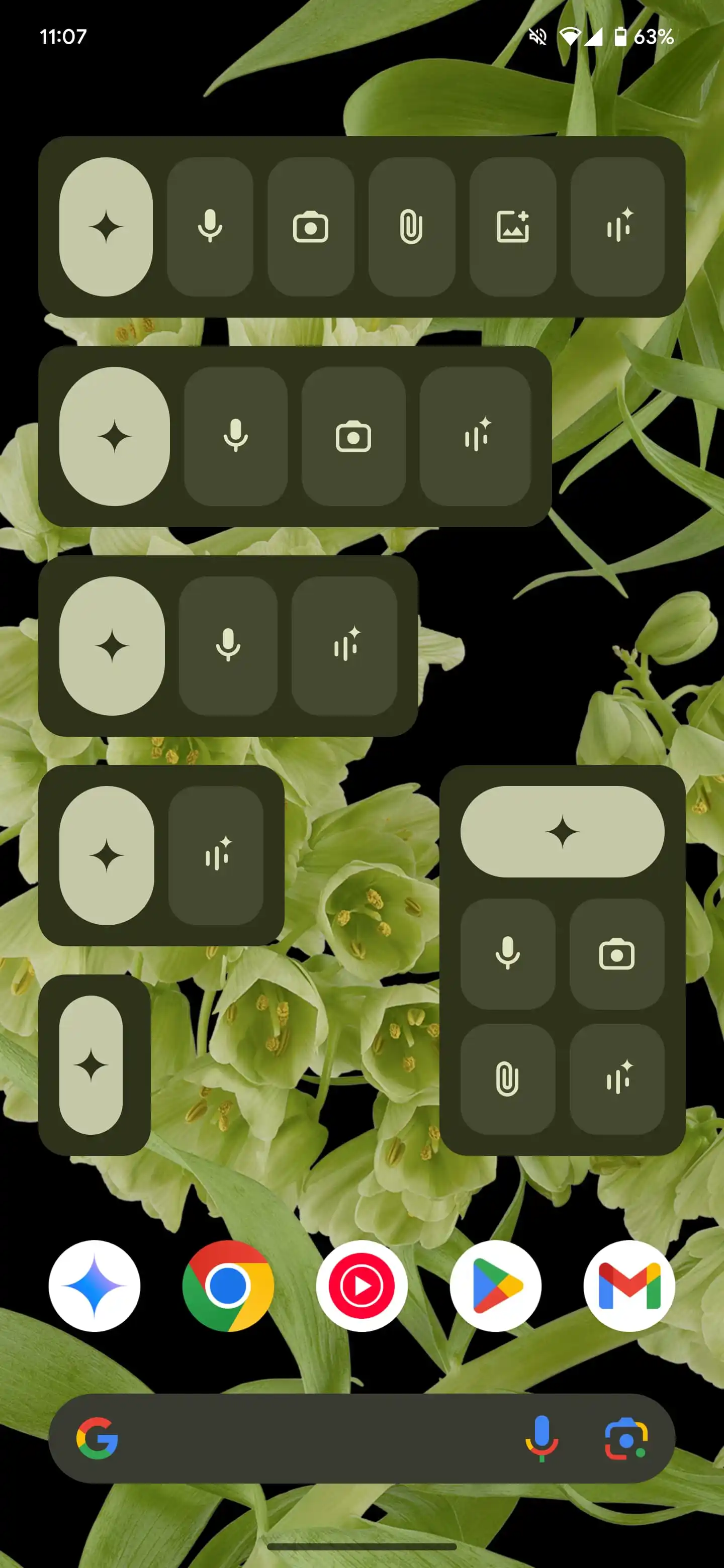 Gemini-widget på Android, stor størrelse