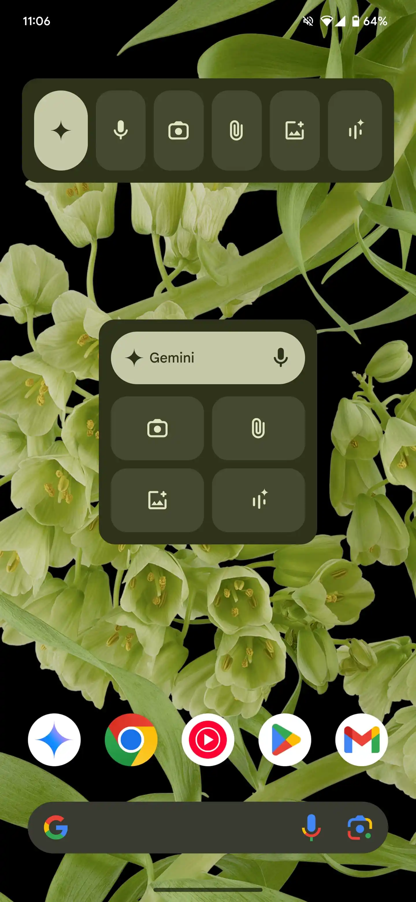Gemini-widget for Android, kompakt størrelse