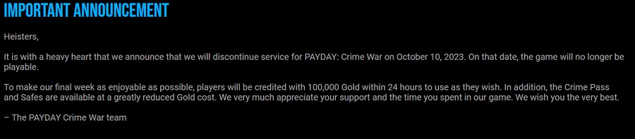 Røverierne stopper: Om et par dage vil mobilspillet Payday: Crime War ophøre med at eksistere. Udviklerne annoncerede den uventede beslutning-2