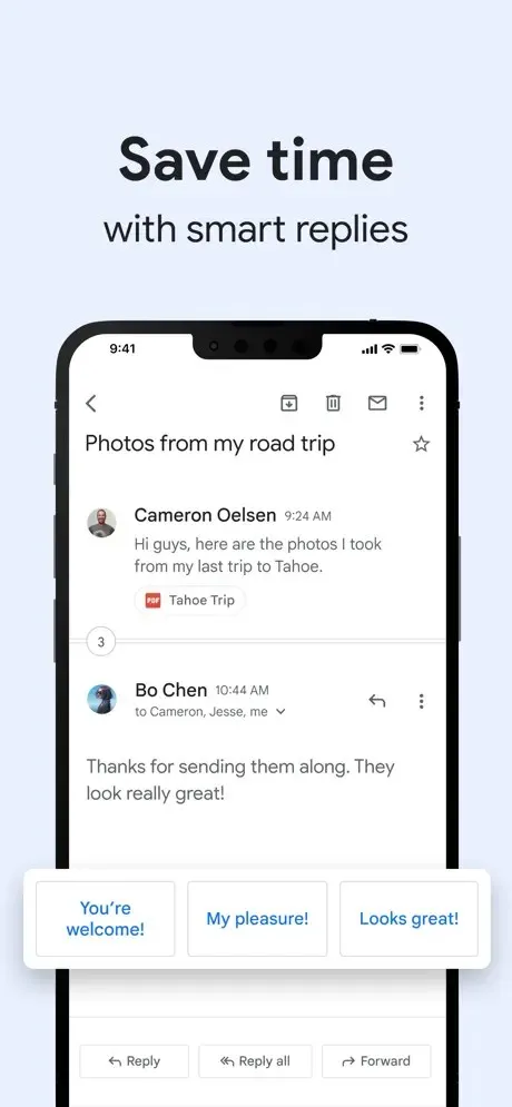 Gammel Gmail-design til iOS