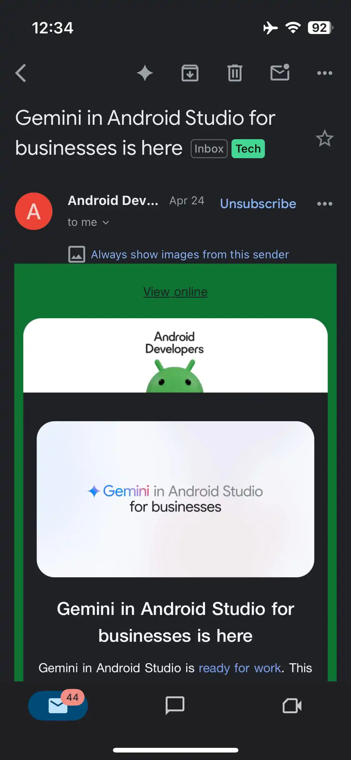Opdateret udseende af Gmail til iPhone
