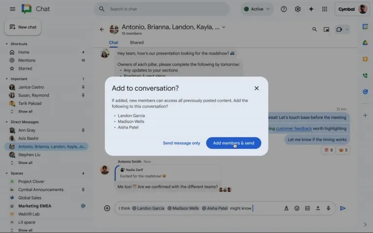 Tilføj @mentions til Google Chat