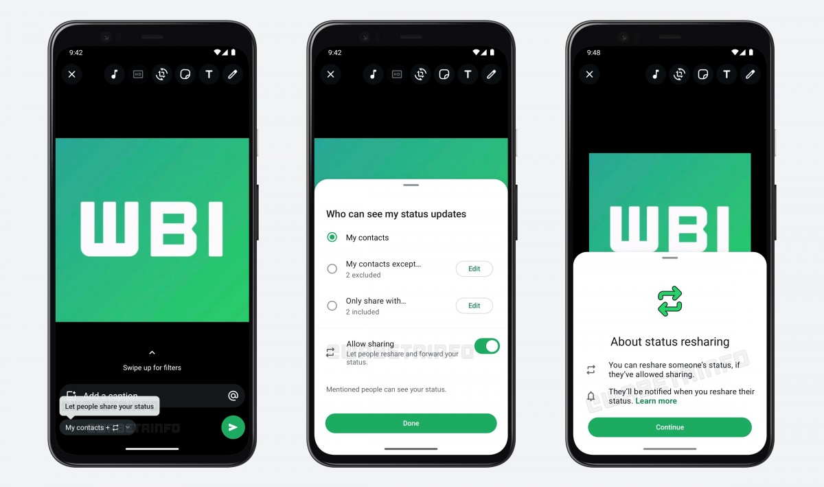 Repost af WhatsApp-status. Illustration: wabetainfo