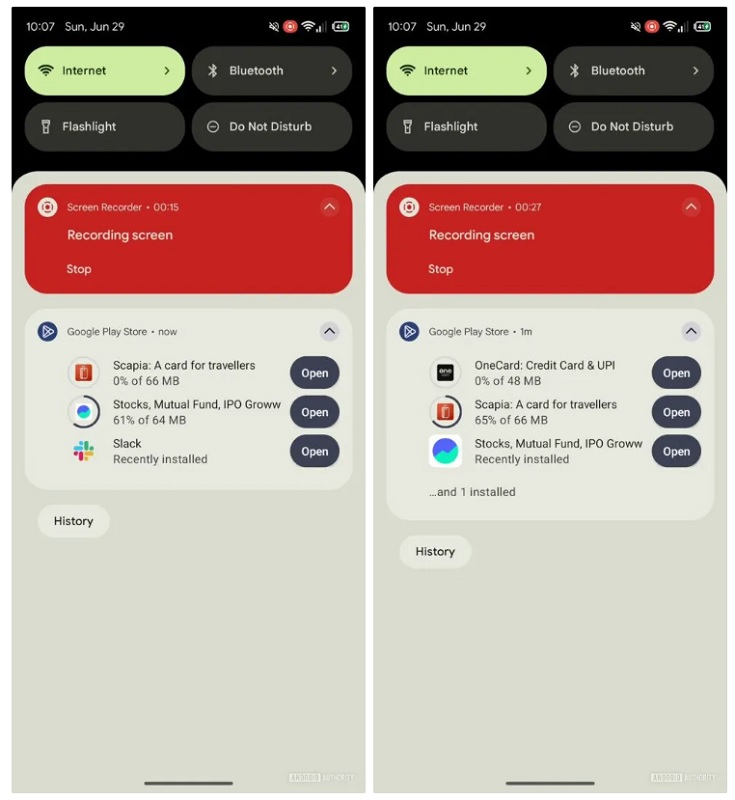 Opdatering af grænsefladen for app-download notifikationer