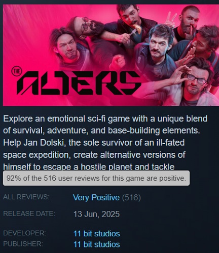 Screenshot af The Alters spil