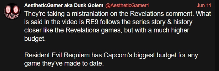 Besked fra Dusk Golem