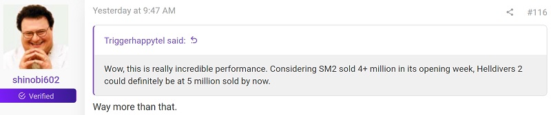 Insider: Salget af skydespillet Helldivers 2 langt over 5 millioner eksemplarer-2