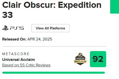 Screenshot fra spillet Clair Obscur: Expedition 33