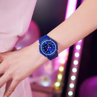 Casio-ure med regnbuedesign