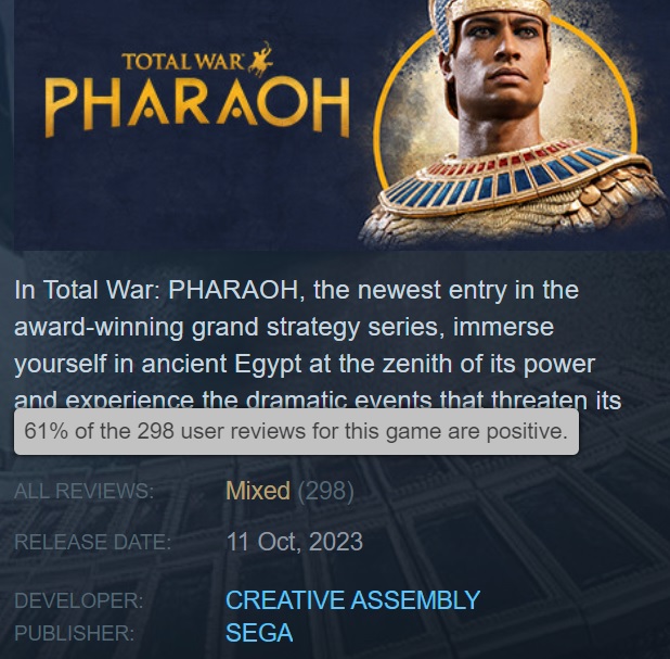 Ville have mere: Steam-brugere mødte Total War: Pharaoh med blandede anmeldelser -2