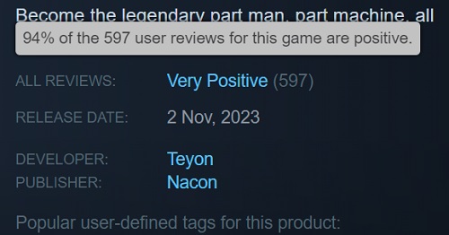 I modsætning til kritikerne kunne gamerne virkelig godt lide skydespillet RoboCop: Rogue City. Steam-brugere efterlod 94% positive anmeldelser-2