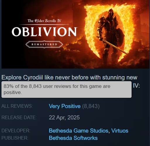 Screenshot fra The Elder Scrolls IV: Oblivion remaster