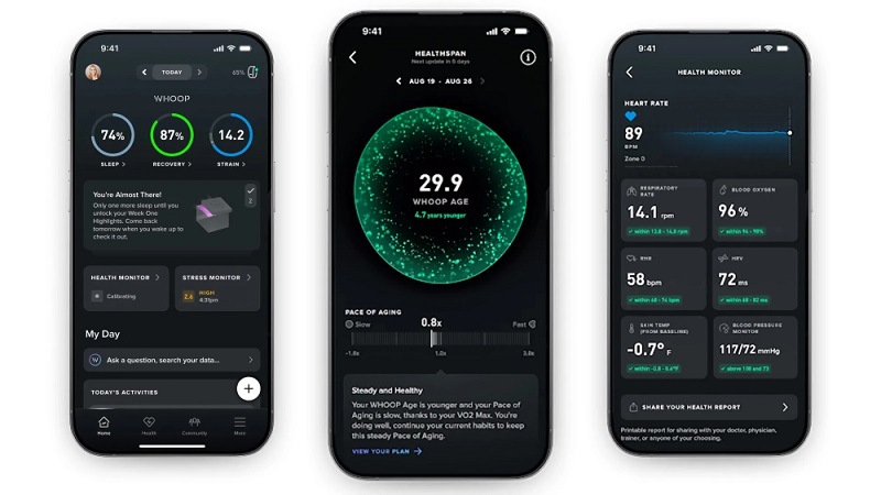 Fitnessarmbånd WHOOP 5.0 og WHOOP MG