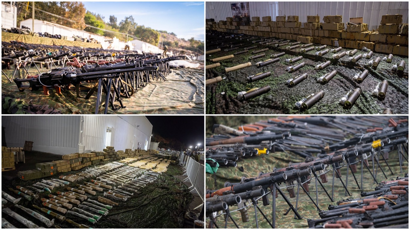 Våben beslaglagt i Libanon. Illustration: Yigal Levin