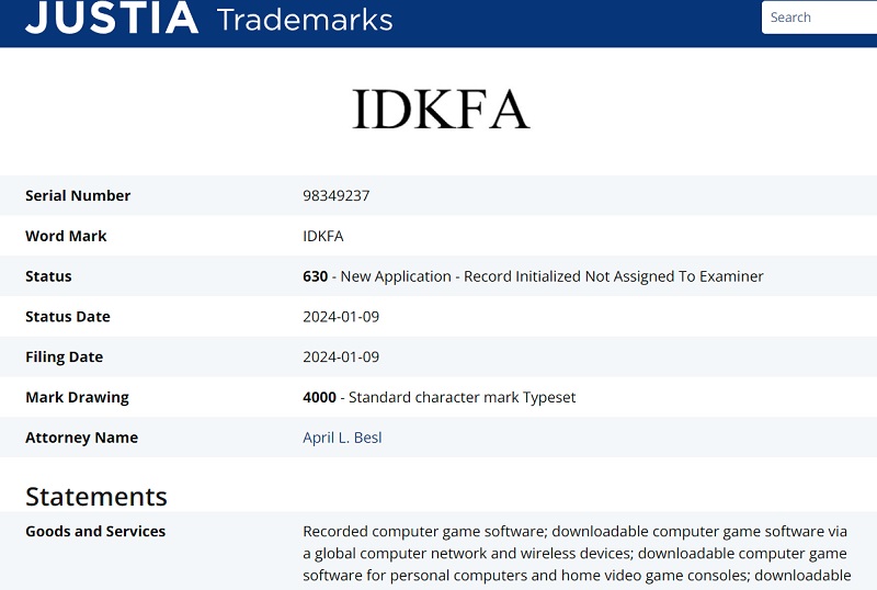 Bethesda har registreret varemærket IDKFA: under dette navn gemmer der sig sandsynligvis en ny del af DOOM-2