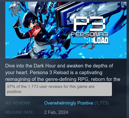 Persona 3: Reload, en genindspilning af kult-JRPG'et fra Atlus Studios, er blevet udgivet.-2
