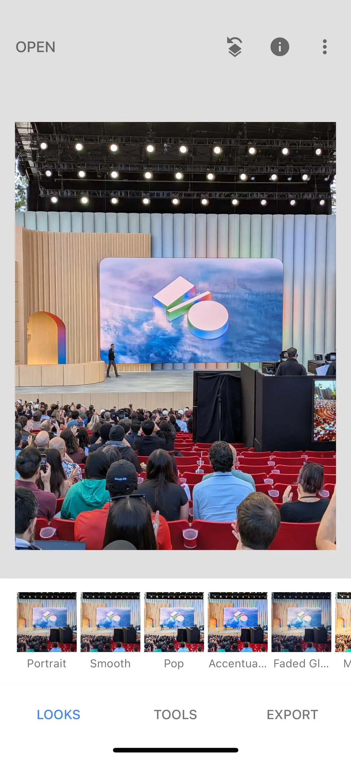 Old Snapseed 1 interface