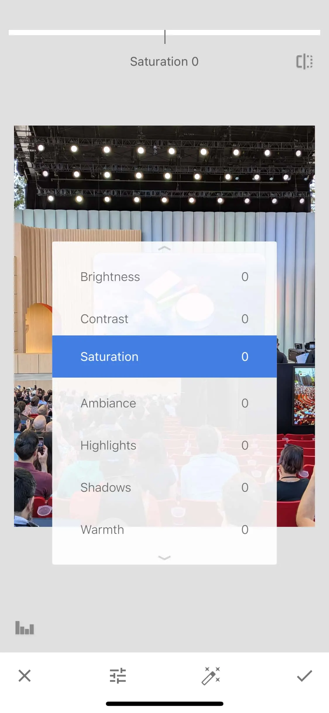 Old Snapseed 3 interface
