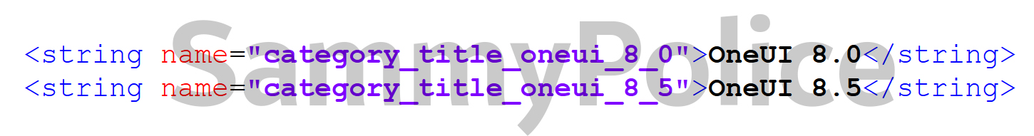 Henvisning til One UI 8.5 i Samsungs systemkode