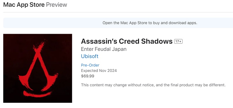 Gode nyheder for Mac-brugere: Assassin's Creed Shadows udkommer på Apple-computere på samme tid som andre platforme-2