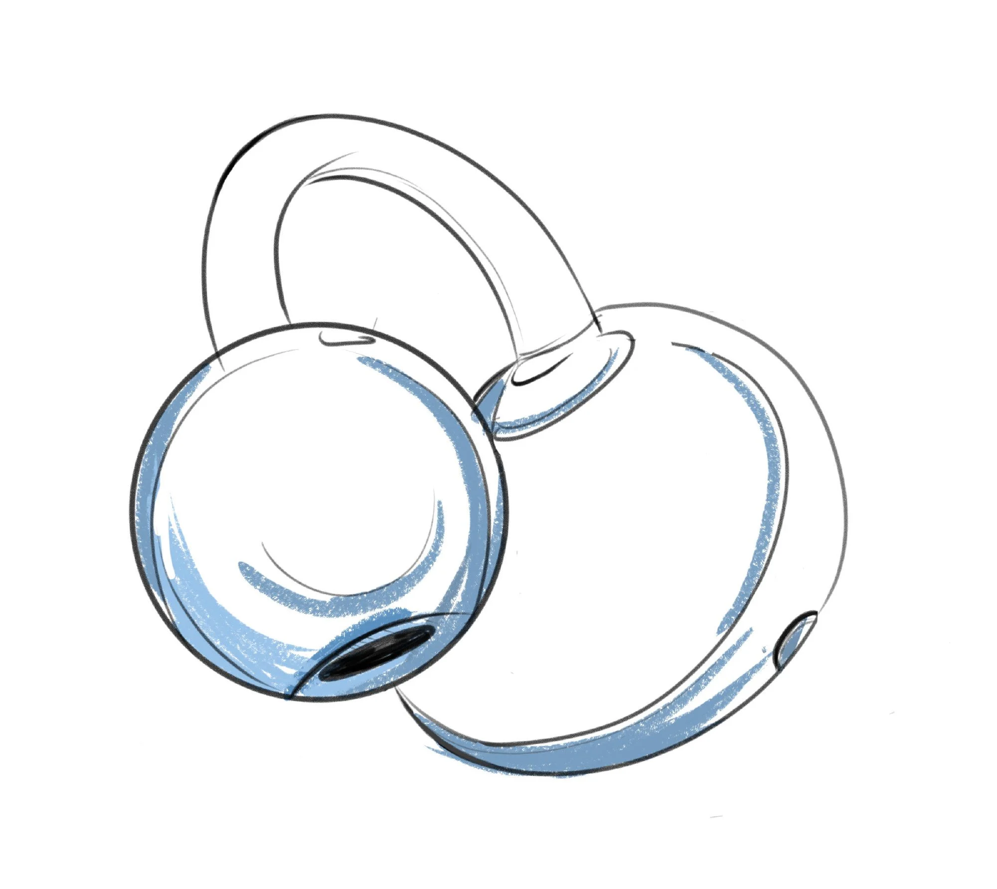 Skitse af Oppo Enco Clip hovedtelefoner