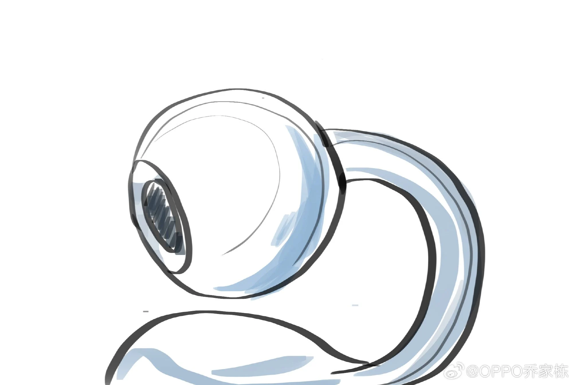 Skitse af Oppo Enco Clip hovedtelefoner