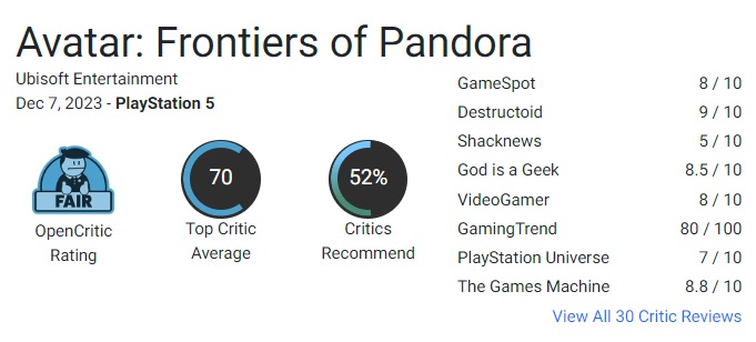 Et smukt spil med banalt gameplay: Kritikerne har haft en blandet modtagelse af Ubisofts Avatar: Frontiers of Pandora.-3